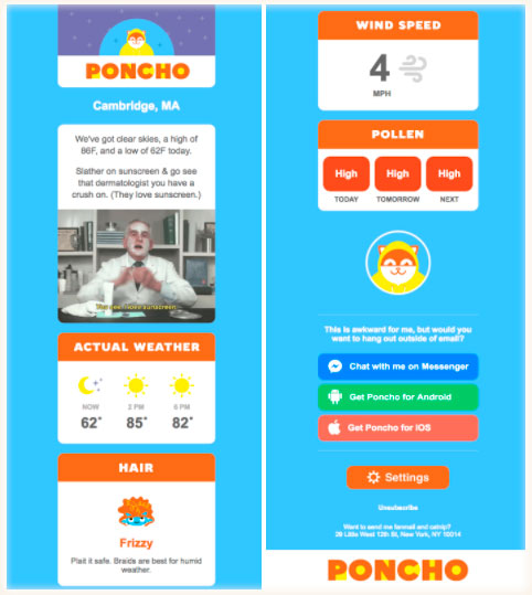 Email рассылки от Poncho