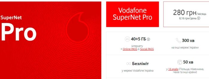 Vodafone SuperNet Pro. Оценка тарифного плана водафон. Стоит ли подключать?